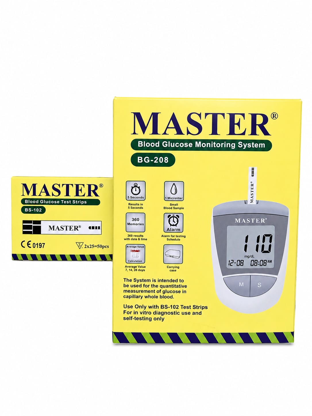 Master Blood Glucose Meter with 50 Test Strips